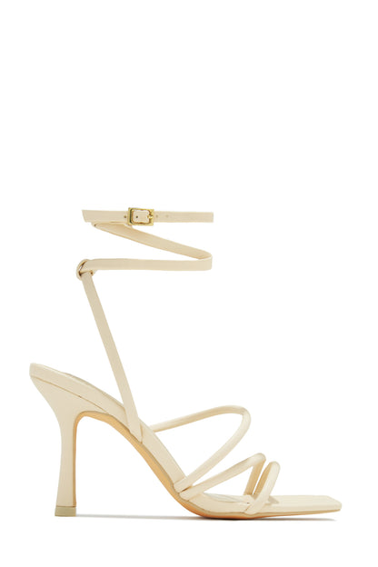 Katti Strappy Mid Heels - Ivory