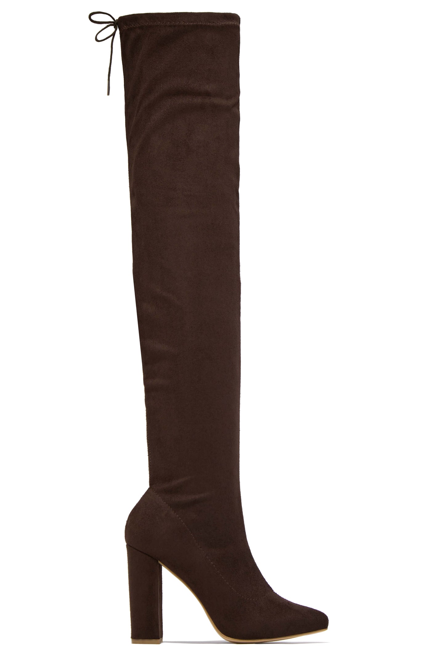 Set The Bar Over The Knee Block High Heel Boots - Black