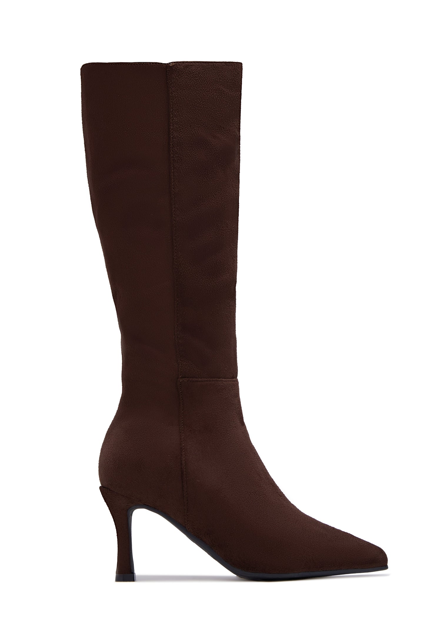Zama Knee High Heel Boots - Brown Suede