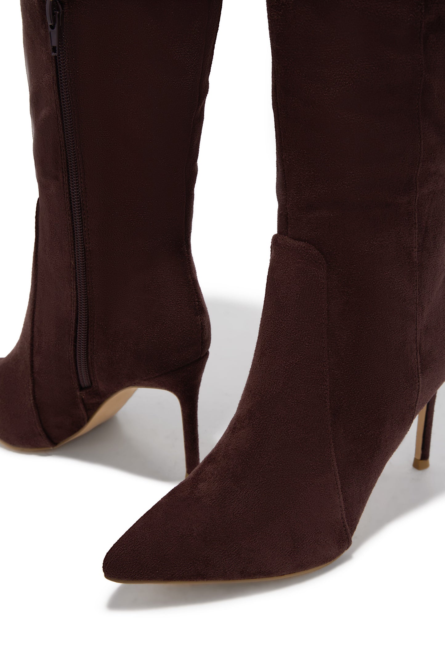 Daniella Below The Knee Heel Boots - Brown
