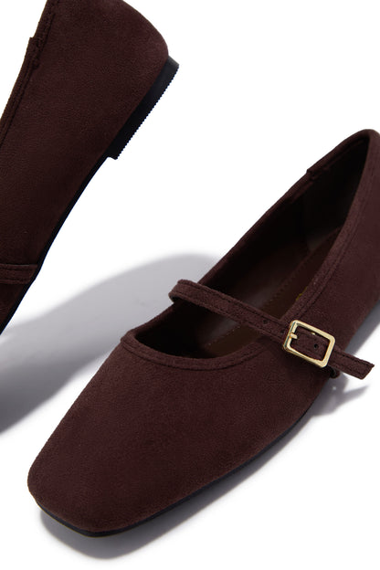 Ellie Mary Jane Flats - Brown