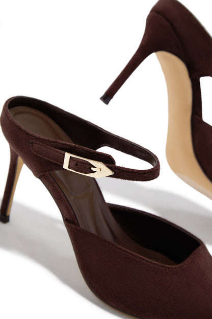 Kaley Mule Heel Pumps - Brown