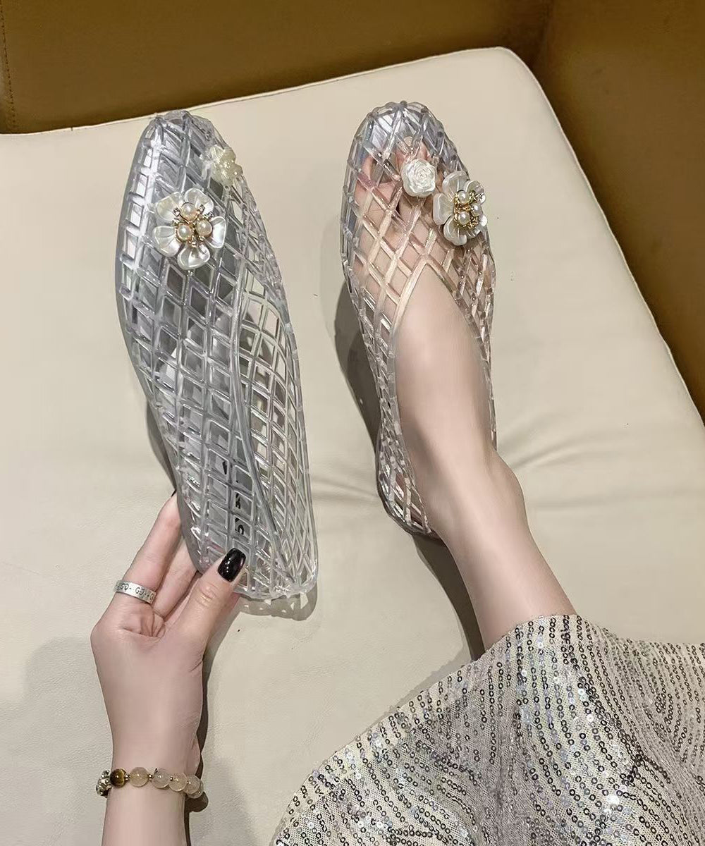 New Summer Silver Flat Bottomed Hollow Out Shoes