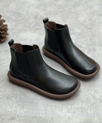 Coffee Boots Cowhide Leather Fashion Shelsea Boots