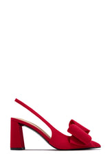 Tiffany Slingback Bow Pumps - Red