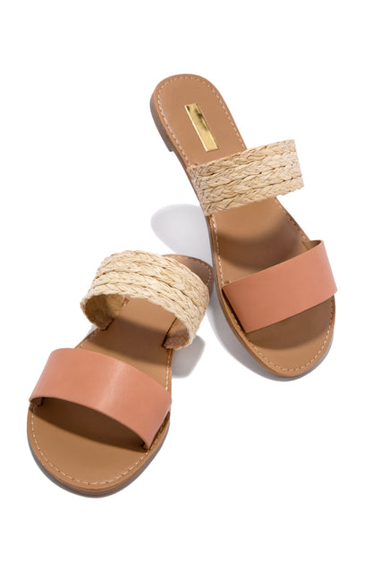 Spring Breaker Flat Slip On Sandals - Coral