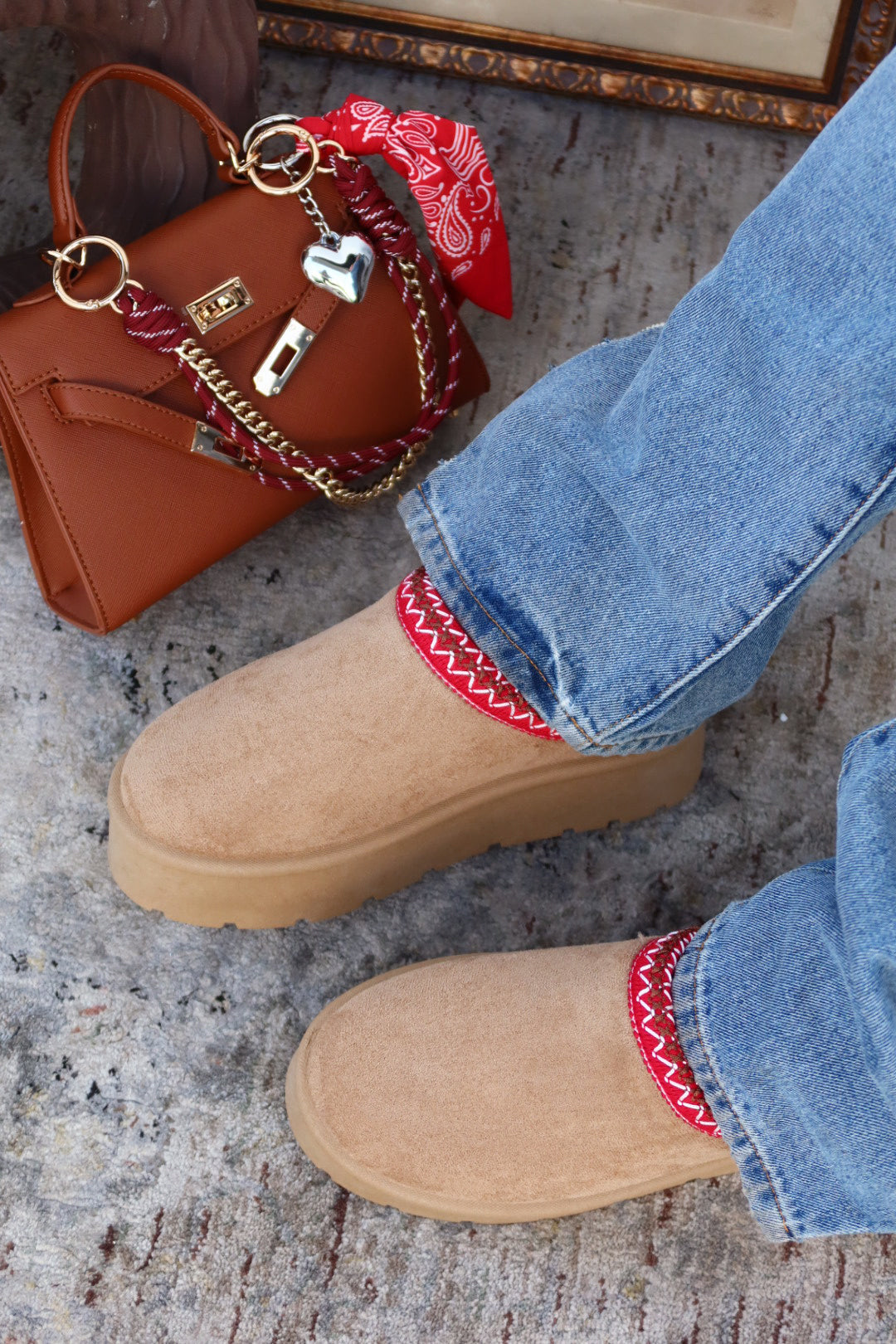 Cozy Weather Slip On Platform Flats - Oatmeal