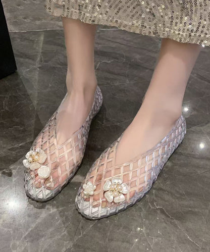 New Summer Silver Flat Bottomed Hollow Out Shoes