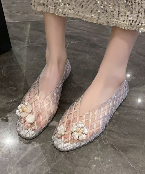 New Summer Silver Flat Bottomed Hollow Out Shoes