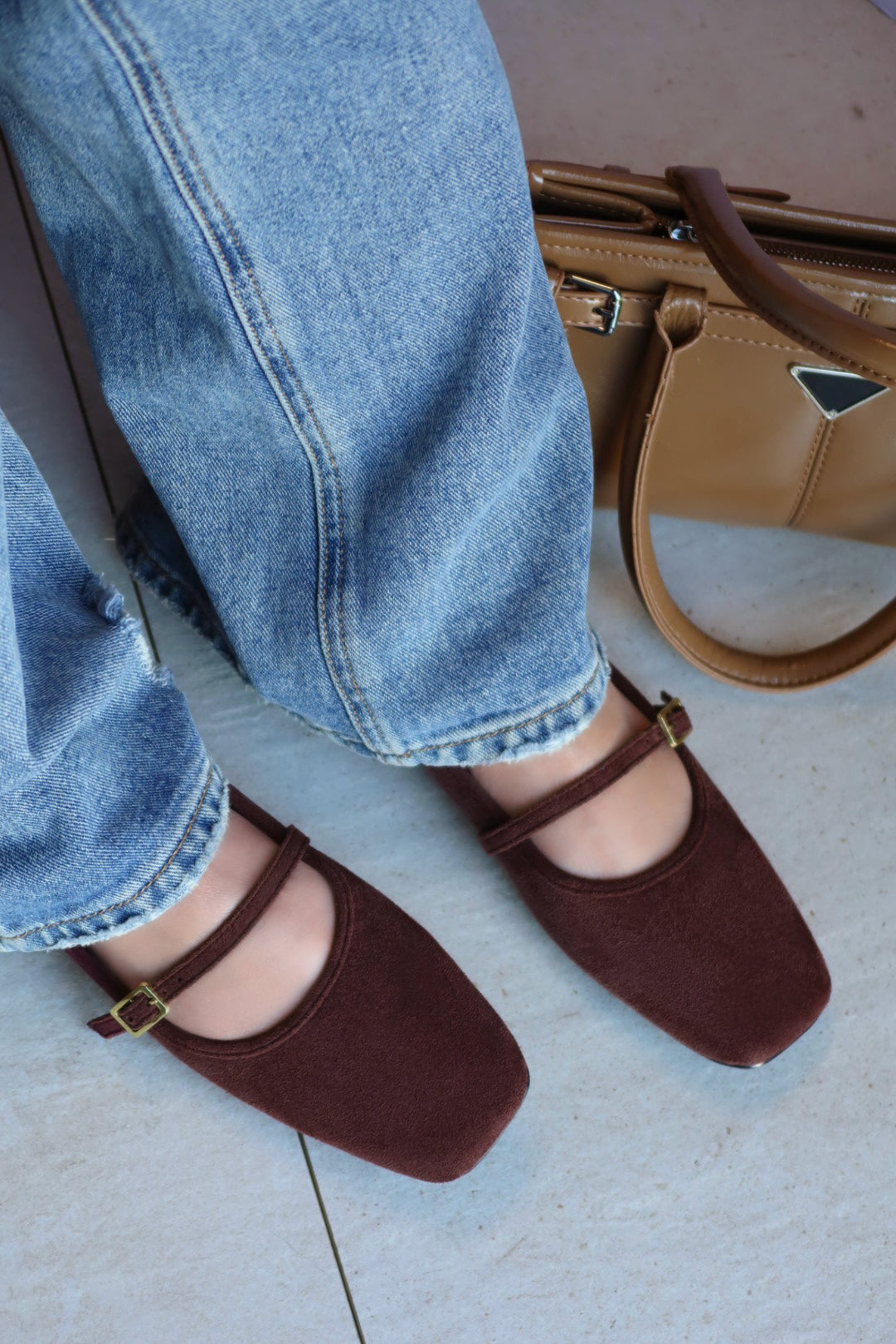 Ellie Mary Jane Flats - Brown