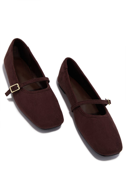 Ellie Mary Jane Flats - Brown