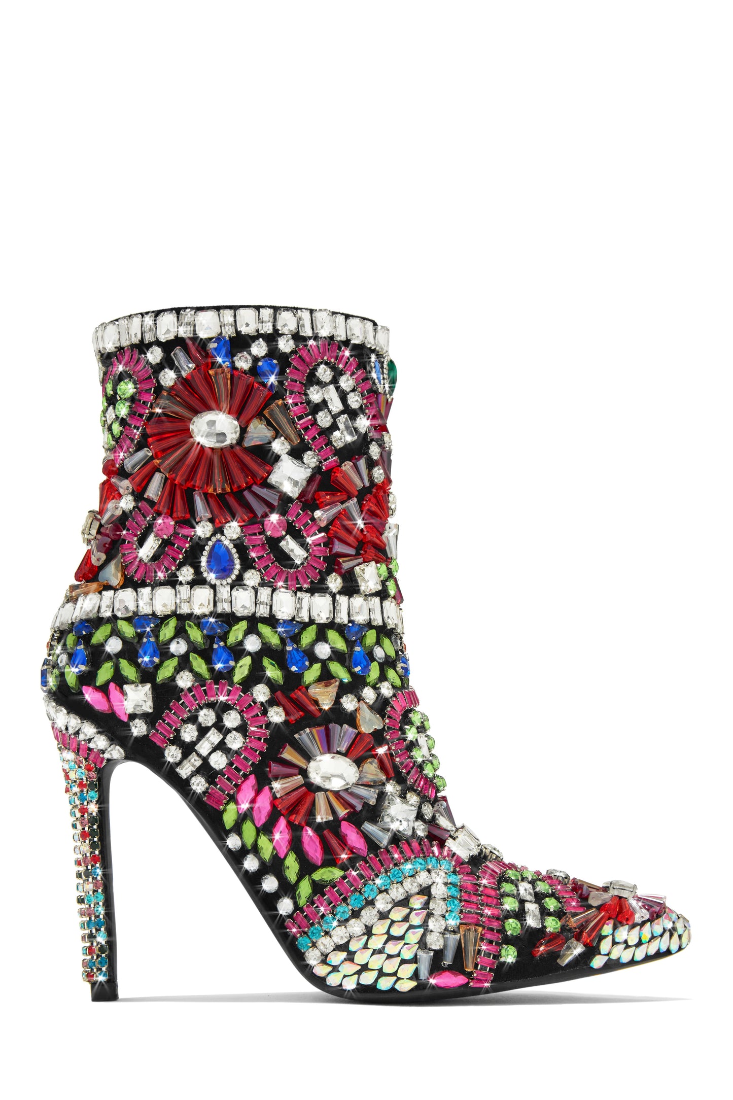 Nico Fully Embellished Ankle Boots - Multi