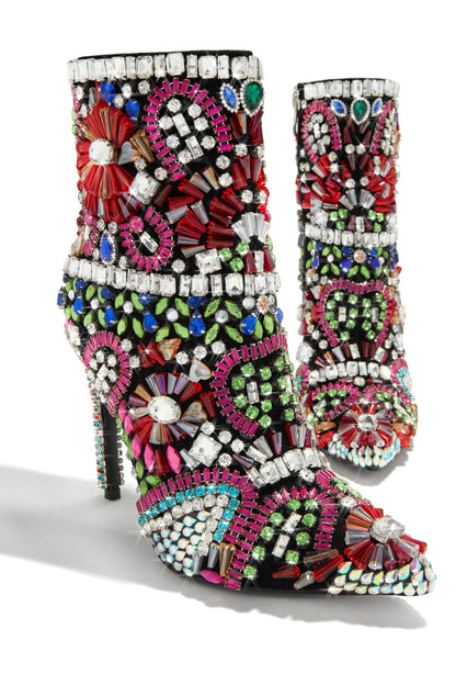 Nico Fully Embellished Ankle Boots - Multi