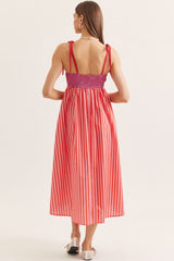 The Marina Scallop Stripe Midi Dress