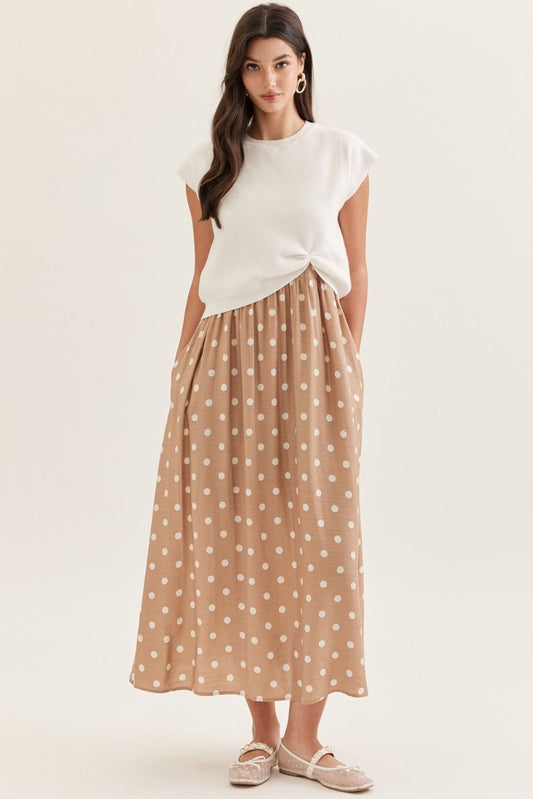 The Danielle Layered Polka Dot Midi Dress Set
