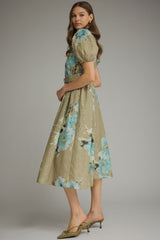 Emery Floral Eyelet Midi Shirt Dress