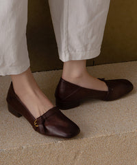 New Red Comfortable Splicing Flat Shoes Cowhide Leather