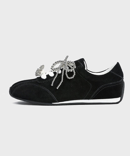 New Black Lace Up Sports Leisure Shoes