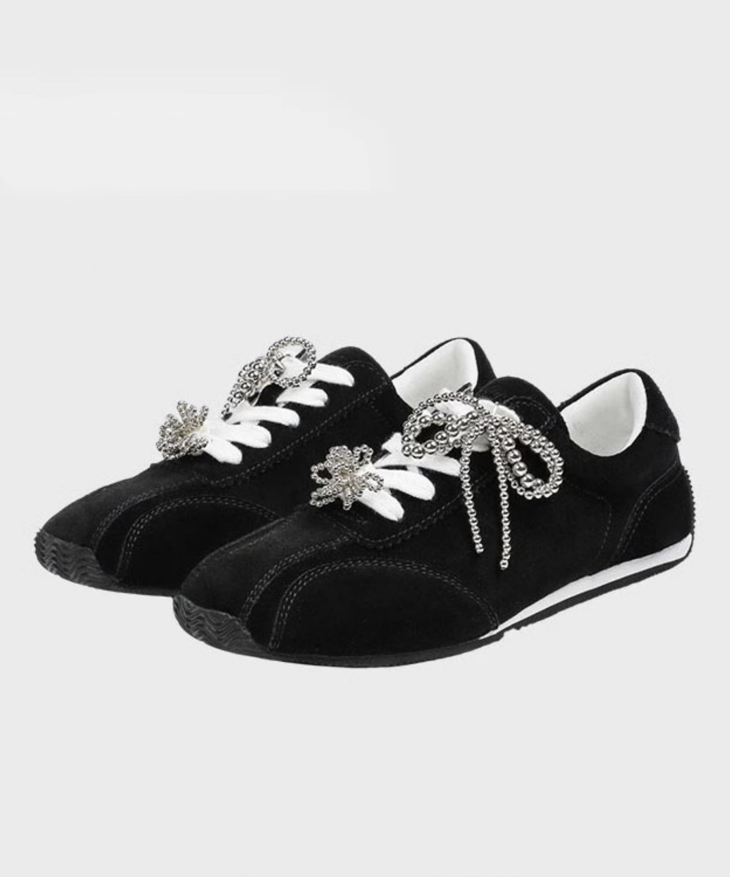 New Black Lace Up Sports Leisure Shoes