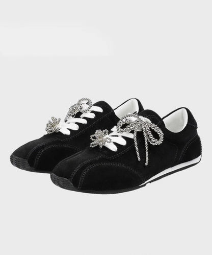 New Black Lace Up Sports Leisure Shoes