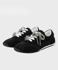 New Black Lace Up Sports Leisure Shoes