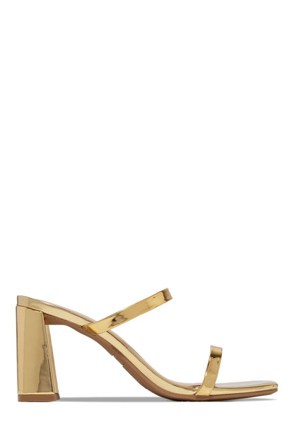 Jaynee Block Heel Mules - Silver