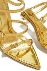 Milani Single Sole Multi Strap High Heels - Gold