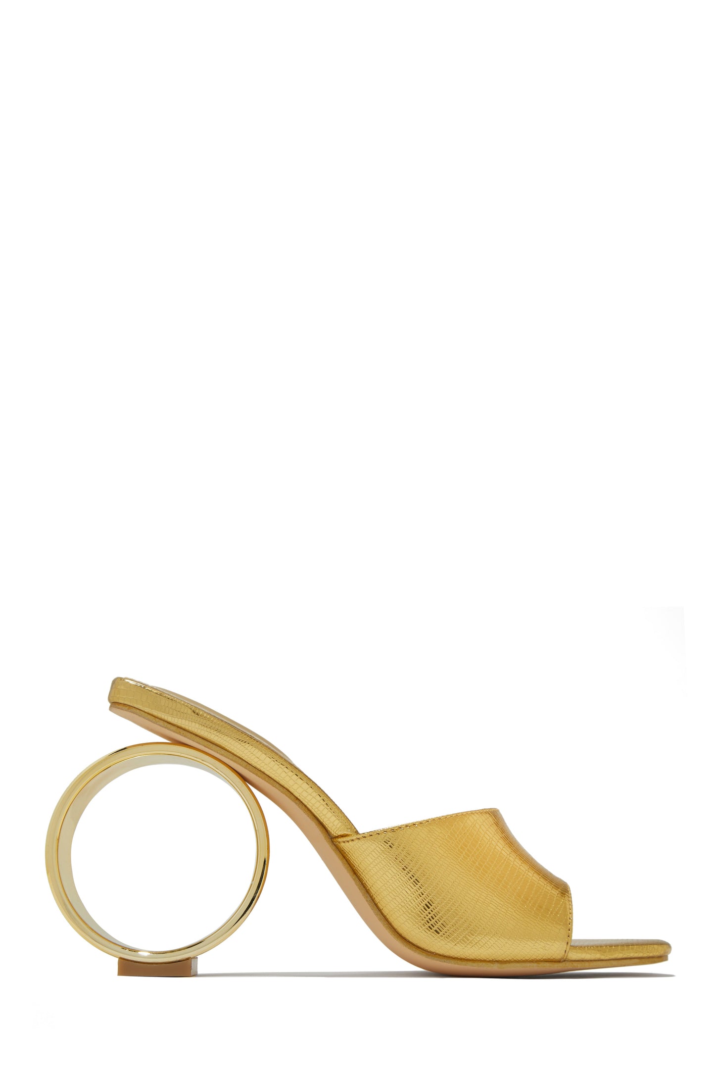 Naomi Sphere Heel Mules - Gold
