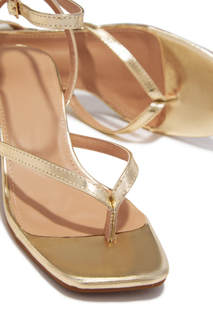 Letty Chunky Mid Heels - Gold