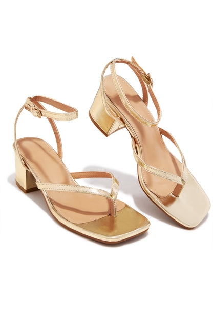 Letty Chunky Mid Heels - Gold