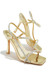 Anella Embellished Heels - Gold