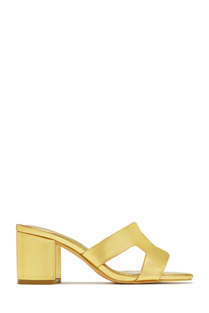 Carina Block Heel Mules - White