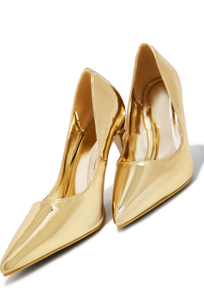 Kylan Heel Pumps - Gold