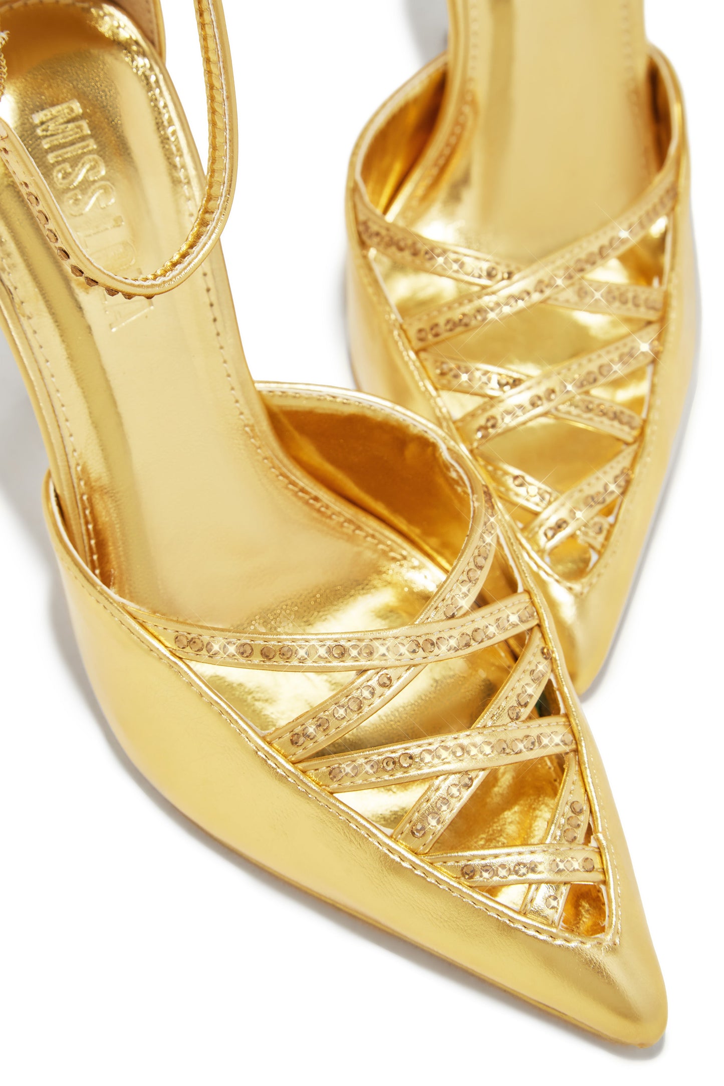 Tanalee Embellished High Heel Pumps - Gold