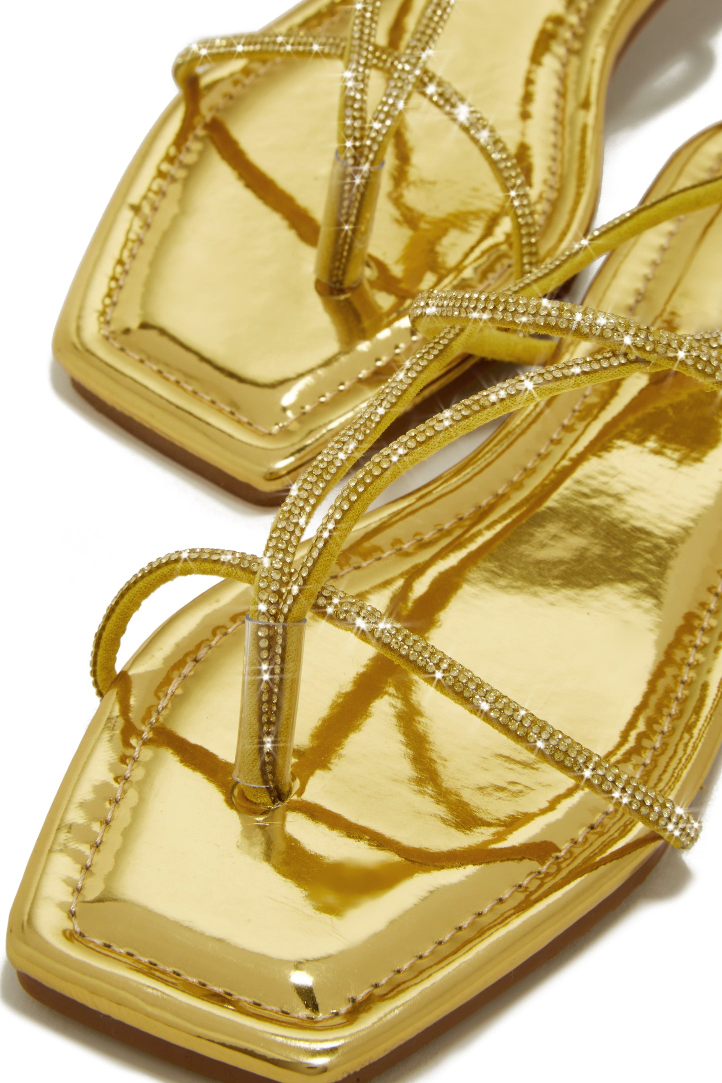Luxury Oasis Embellished Lace Up Sandals - Gold