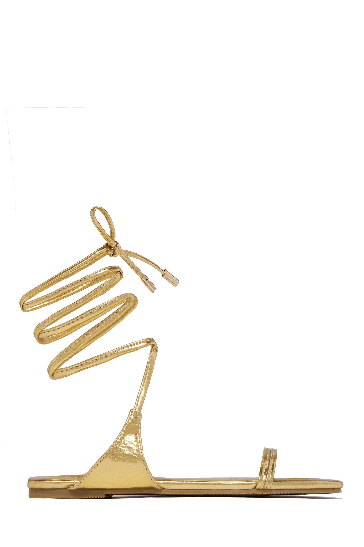 Wine & Dine Lace Up Sandals - Gold