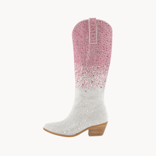 Gradient Rhinestone Cowboy Boots