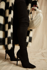 Groundbreaking Over The Knee High Heel Boots - Black