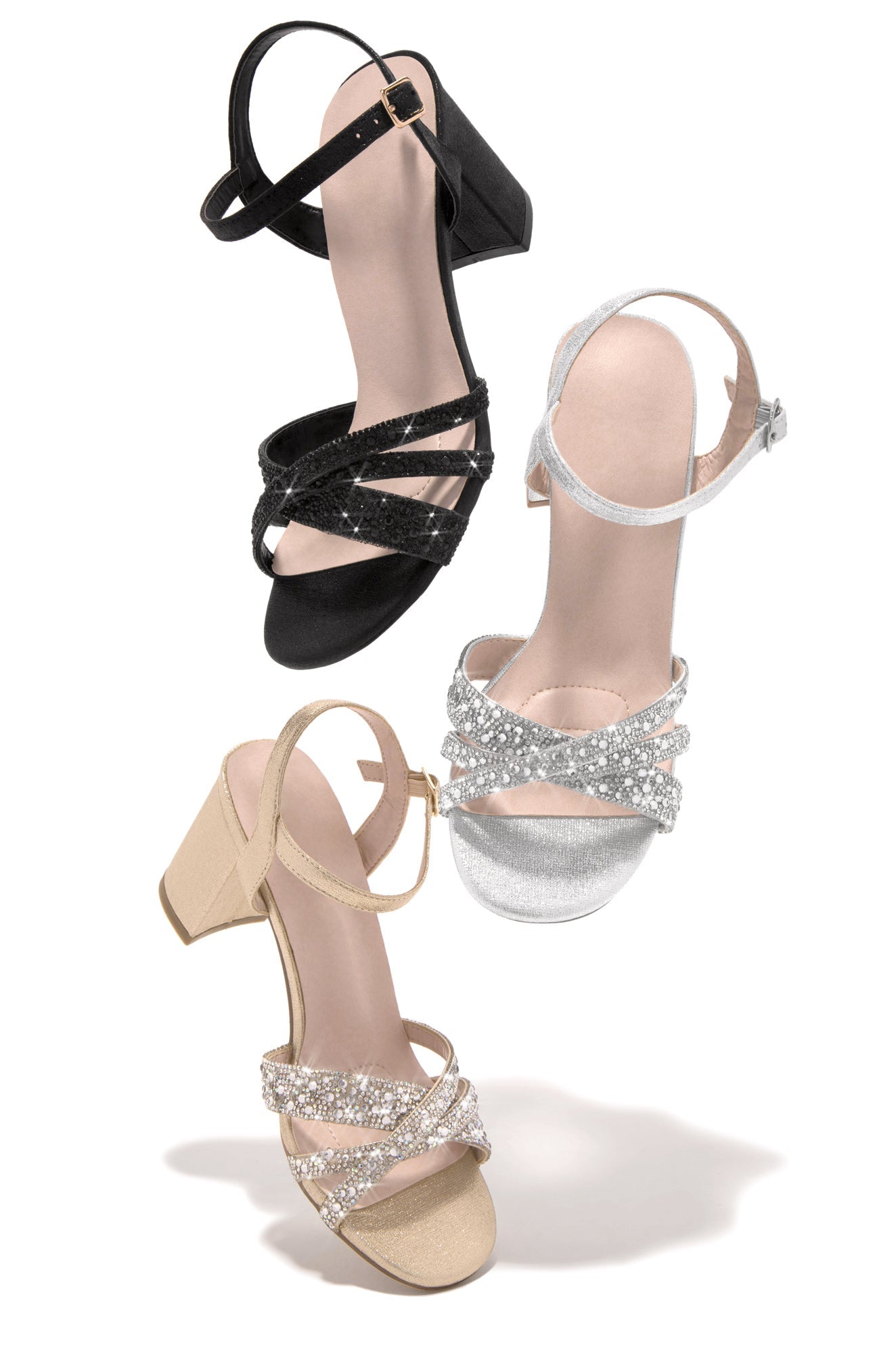 Special Guest Embellished Block Heels - Black