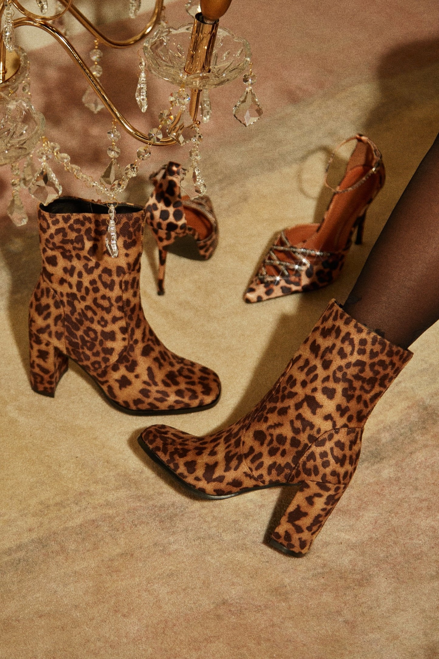 Harlow Block Heel Ankle Boot - Leopard