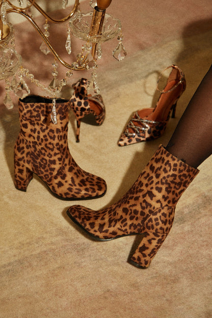 Harlow Block Heel Ankle Boot - Leopard
