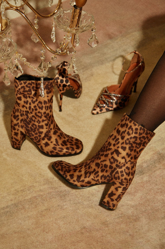 Harlow Block Heel Ankle Boot - Leopard