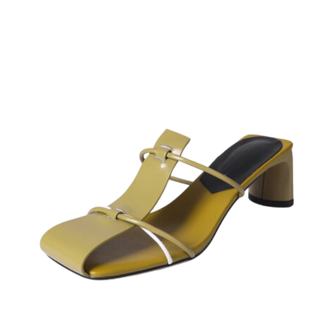 Casual Square Toe Block Heel Sandals