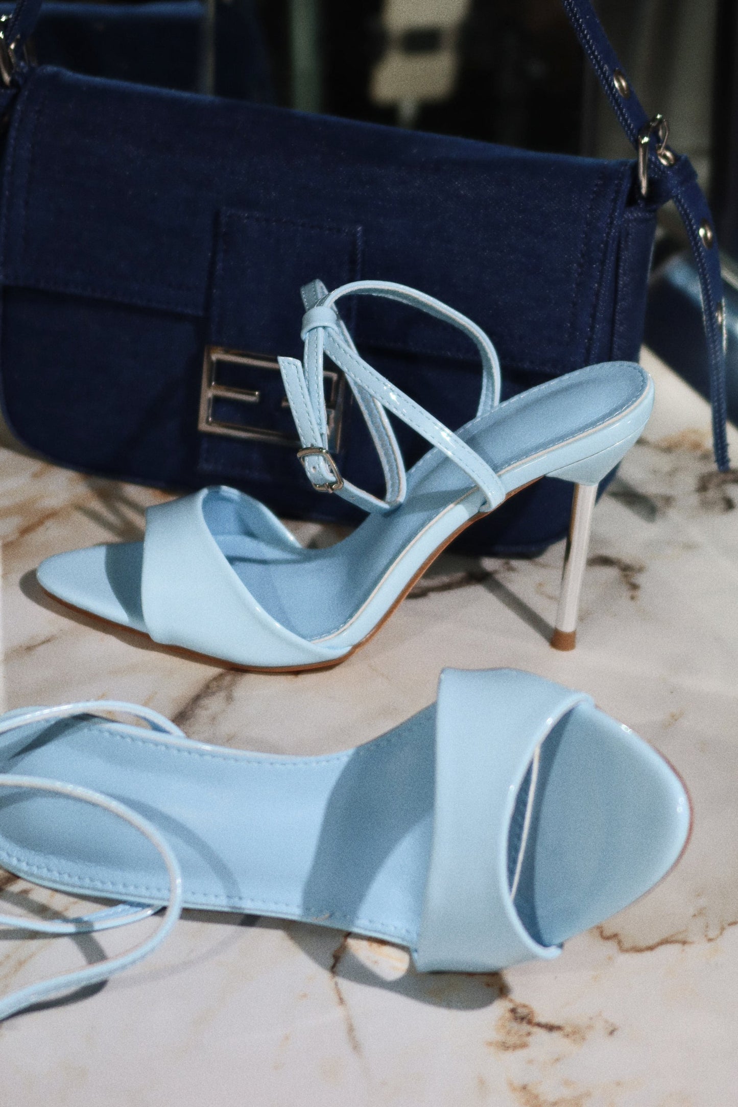 Irene Single Sole Heels - Blue