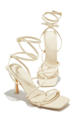 Katti Strappy Mid Heels - Ivory