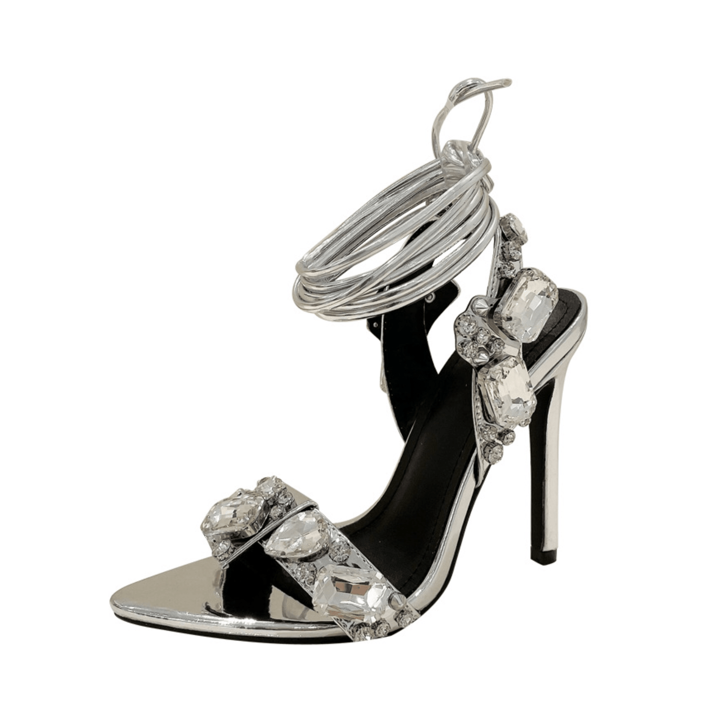 Jewels Ankle Strap High Sandals