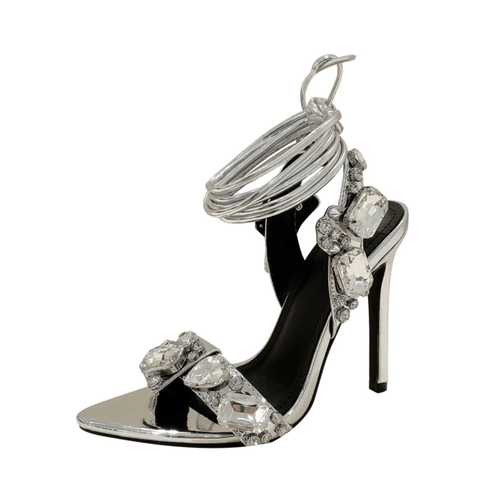 Jewels Ankle Strap High Sandals