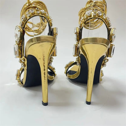 Jewels Ankle Strap High Sandals