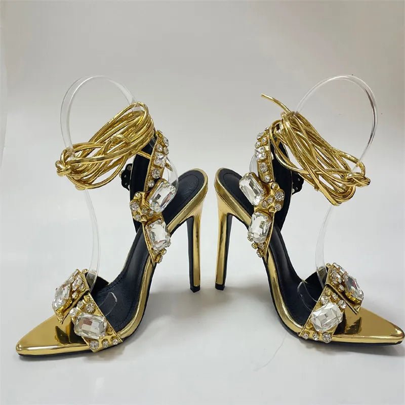 Jewels Ankle Strap High Sandals