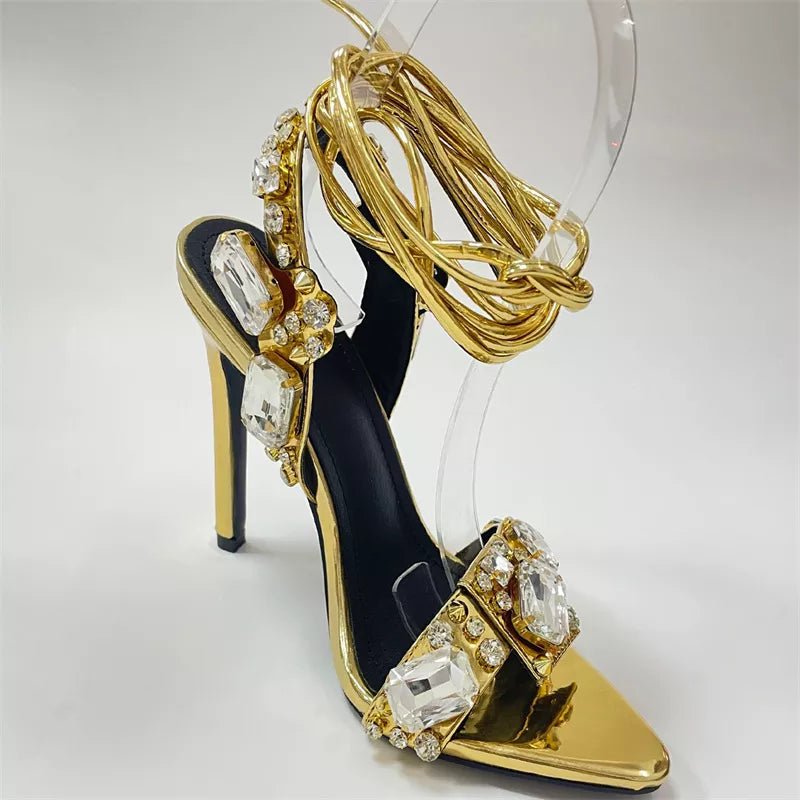 Jewels Ankle Strap High Sandals